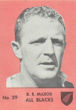 1968 Playtime Rugby Gum Famous Rugby Players - Red #29 Bruce McLeod Front